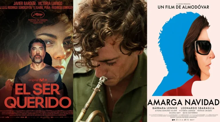 Los socios Pedro Almodóvar, Rodrigo Sorogoyen e Isabel Peña en la competición oficial del Festival de Cannes